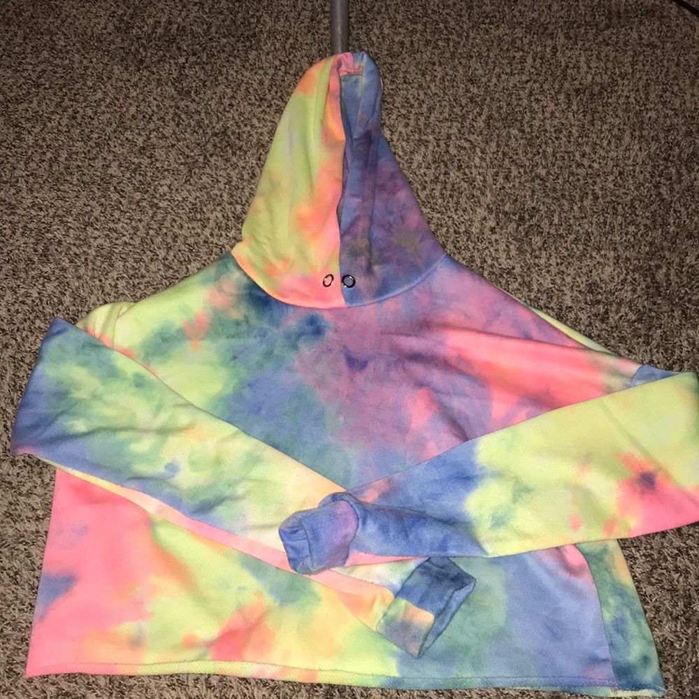 Colorful cropped hoodie